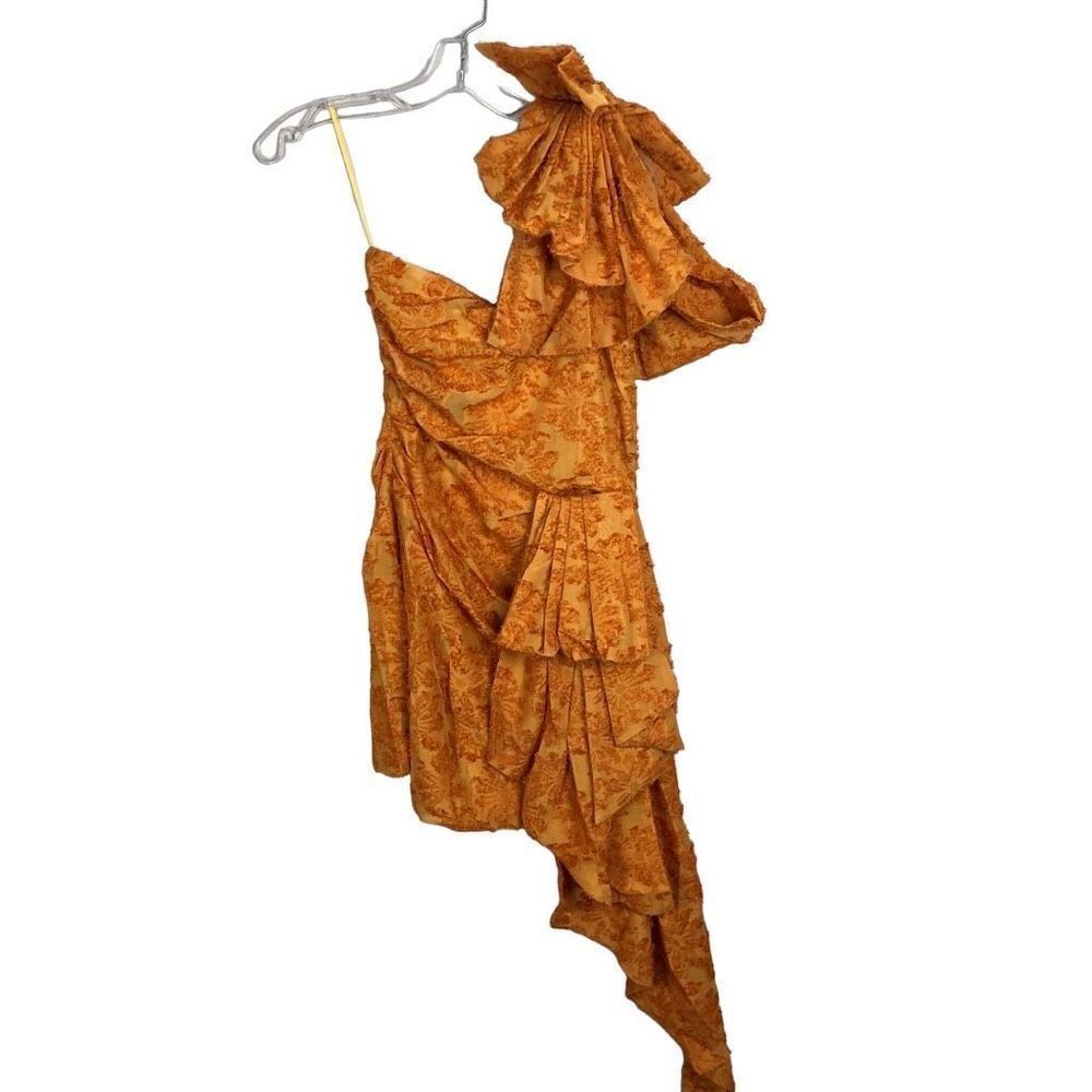 Atoir Revolve Xs/2 Guiding Light Dress Orange Mini with Bow Detail Cocktail Part